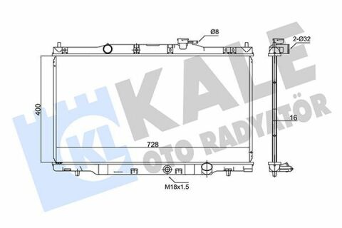 KALE HONDA Радіатор охолодження CR-V II 2.0 01-