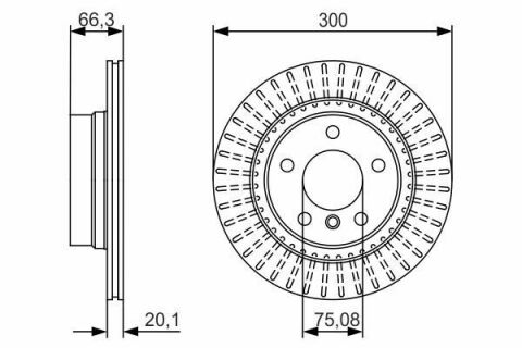 Диск гальмівний (задній) BMW 1 (F20/F21)/3 (F30/F31)/4 (F32/F36) 11- (300x20) (з покриттям) (вент.)