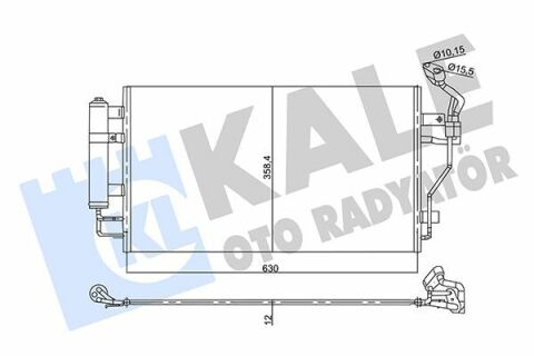 KALE NISSAN Радиатор кондиционера с осушителем LEAF Electric 10-, NV200 / EVALIA Автобус e-NV