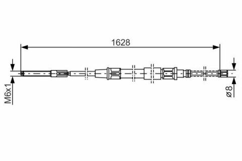 Трос ручника (задний) VW Passat 88-97 (1628/1016mm)