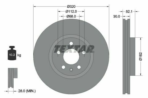 Диск тормозной (передний) Audi A4/A6/A7/Q5 07-(320х30) PRO+