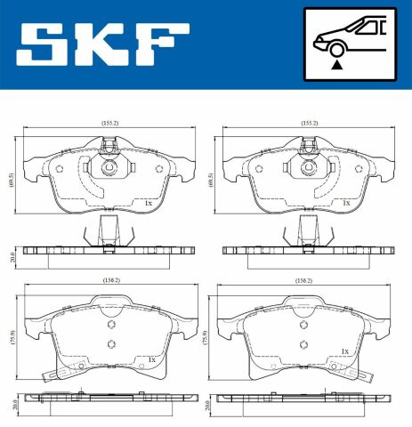 Гальмівні колодки передн. Astra F/G/H, Combo, Corsa E, Meriva 1.4-2.0