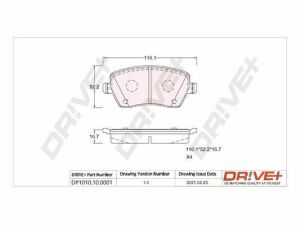 DP1010.10.0001 Drive+ - Гальмівні колодки до дисків