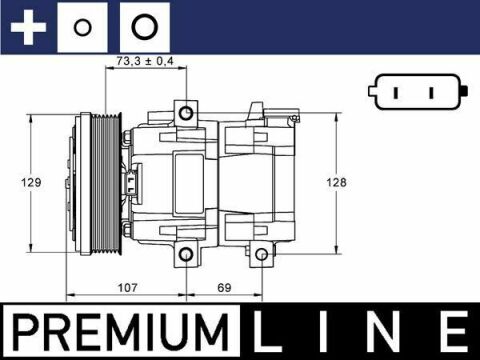 Компрессор кондиционера Ford Transit 2.4D/3.2D 00-14