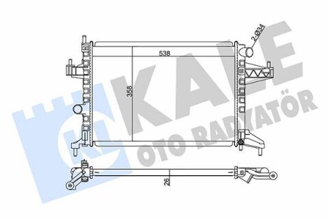 KALE OPEL Радиатор охлаждения Combo Tour,Corsa C 1.4/1.8