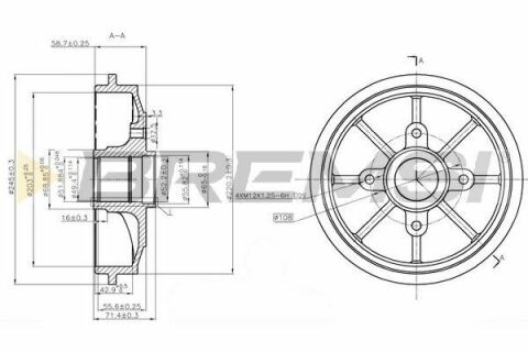 Тормозной барабан C-Elysee/C2/C3/DS3/Peugeot 208 02-