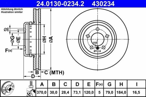 Диск гальмівний (передній) BMW 3 (F30/F80)/4 (F32/F82) 11-18 (370x30)