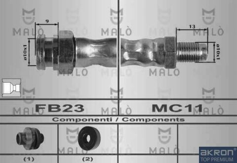 Шланг гальмівний передній FIAT Doblo 00-13