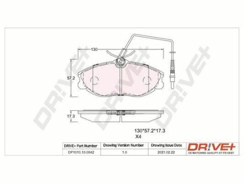 DP1010.10.0842 Drive+ - Гальмівні колодки до дисків