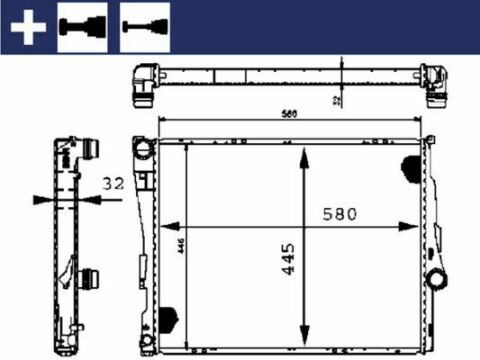 Радіатор охолодження BMW 3 (E46) 00-05