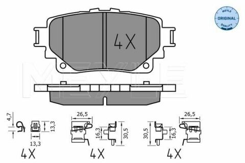 Колодки гальмівні (задні) Toyota Rav4 18-/Corolla XII/Highlander 19-/Suzuki Across 20-/Lexus UX 18-