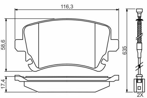 BOSCH VW Тормозные колодки задн.с датчиками! Phaeton