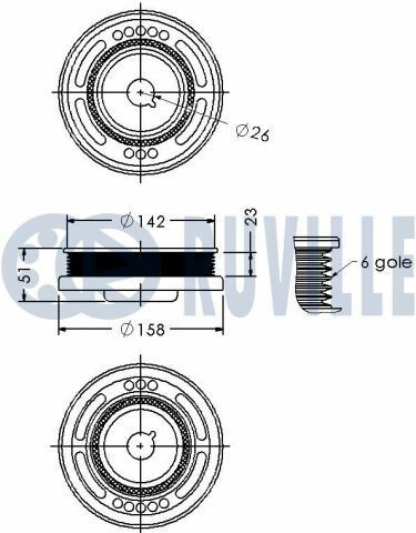 Шкив коленчатого вала astra h,j,insignia,mokka,zafira,chevrolet cruze