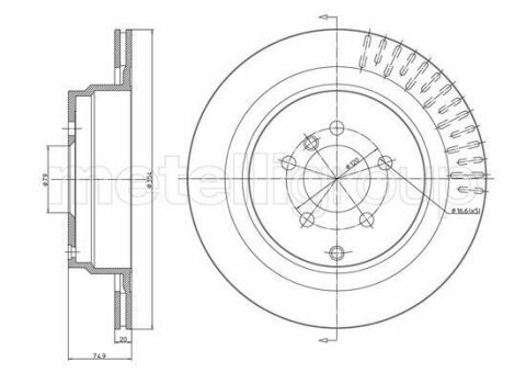 Диск тормозной (задний) Land Rover Range Rover 02-12 (354x20)