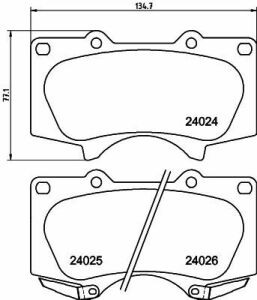 Тормозные колодки пер. MITSUBISHI PAJERO/TOYOTA FJ CRUISER/LAND CRUISER 2.7-4.7 01-