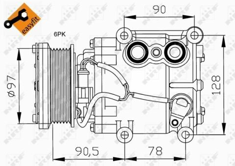 Компресор кондиціонера Ford Fiesta IV-VFocus I/Transit 1.3-1.8 93-13