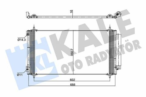 KALE CITROEN Радиатор кондиционера C8,Fiat Ulysse,Peugeot 807 2.2HDI