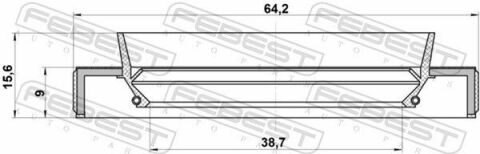 Сальник полуоси 40x64x9x15.6 Rav 4/Corolla/Camry 00-