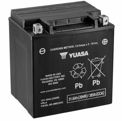 МОТО Yuasa 12V 31.6Ah High Performance MF VRLA Battery AGM YIX30L-BS