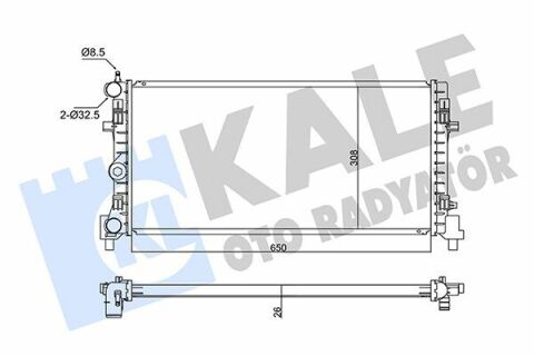 KALE VW Радиатор охлаждения Audi,Polo,Skoda Fabia,Rapid,Roomster