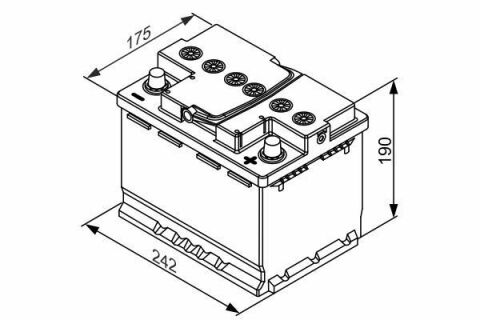 Аккумуляторная батарея 60Ah/680A (242x175x190/+R/B13) (Start-Stop AGM)