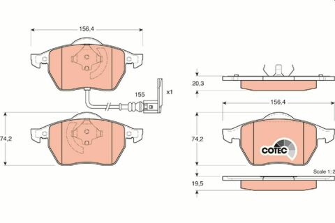 Тормозные колодки пер. VW Golf 97-06/Skoda Octavia 96-10 (ATE)