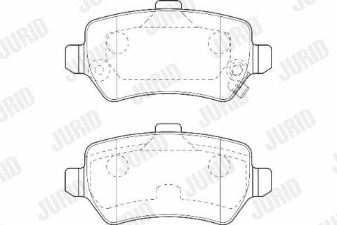 JURID KIA Задні гальмівні колодки Venga 10-, Pro Ceed, Opel Astra G, H, Combo, Meriva, Zafira B