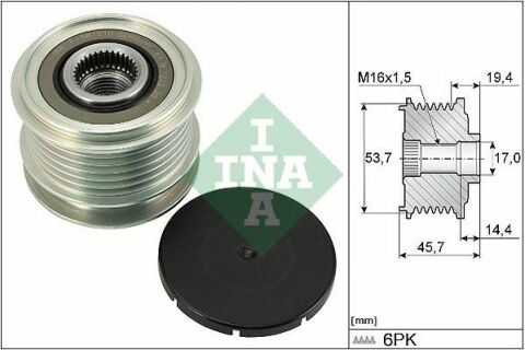 Шкив генератора MB C-class (W205)/E-class (W213) 3.0/3.5 15-