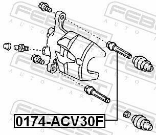 Направляюча суппорта передня Camry 01-06