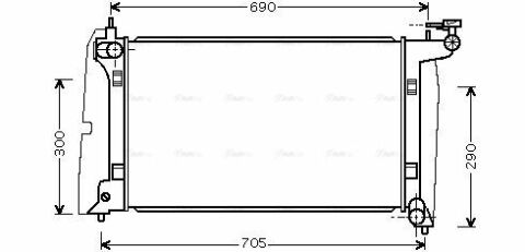 Радиатор охлаждения avensis, corolla 1.4/1.8 01-