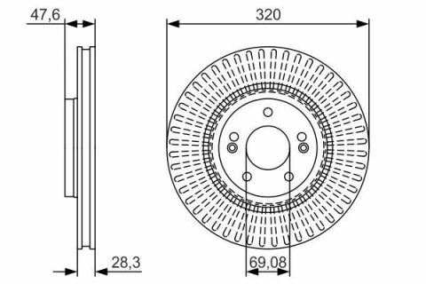 Диск тормозной передний i40 11-, ix35 14-, Grandeur, KIA HYUNDAI