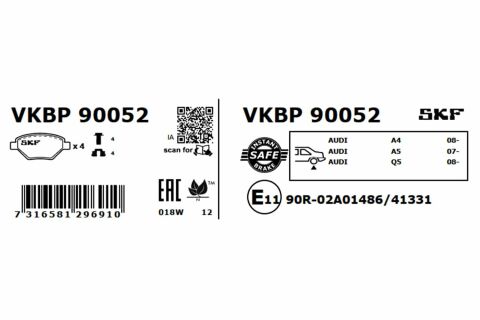 SKF VW колодки гальмів.задн.Audi A4/5,Q5 07-