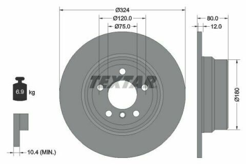 Диск гальмівний (задній) BMW X5 (E53) 3.0-4.4i 00-06 (324x12) PRO Диск гальмівний (задній) BMW X5 (E53) 3.0-4.4i 00-06 (324x12) PRO
