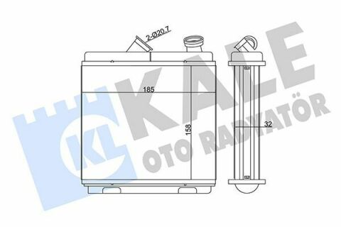 KALE OPEL Радиатор отопления Astra F,Calibra,Vectra A