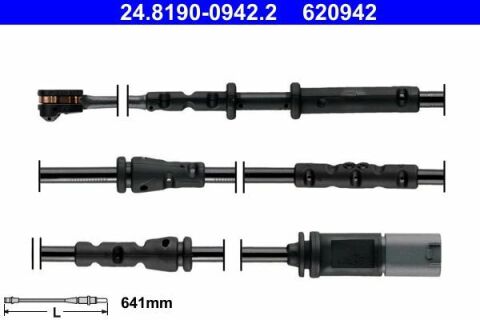 Датчик износа тормозных колодок (задних) BMW X1 (F48) 19-/Mini Cooper 13- (L=641mm)