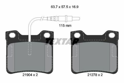 Колодки гальмівні (задні) MB Vito (W638) TDI 96- (Ate)/(з датчиками) Q+