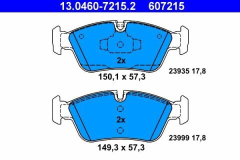 Колодки гальмівні (передні) BMW 1 (E81/E87) 03-13/3 (E46) 98-07/3 (E90-E93) 04-13