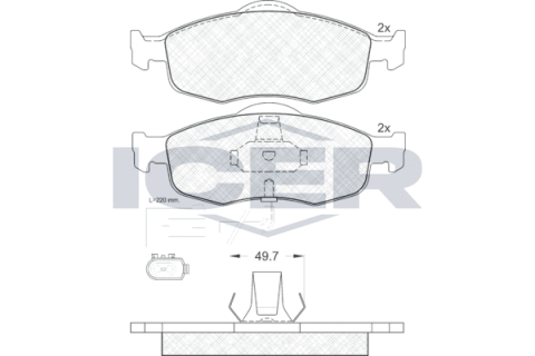 Колодки гальмівні (передні) Ford Mondeo/Scorpio 86-00 (+датчик)