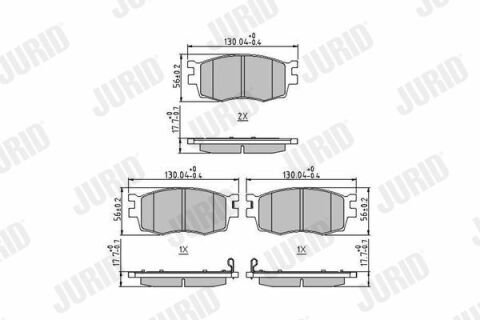 JURID HYUNDAI Тормозные колодки передн. Kia Rio 05-, Accent 06-