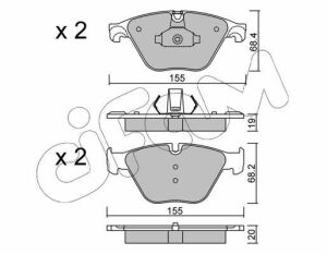 Тормозные колодки пер. BMW 5 (F10) 10-(ATE) (155,1x68,5x18,9)