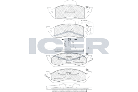 Колодки тормозные (передние) MB M-class (W163) 98-05 (+датчик)