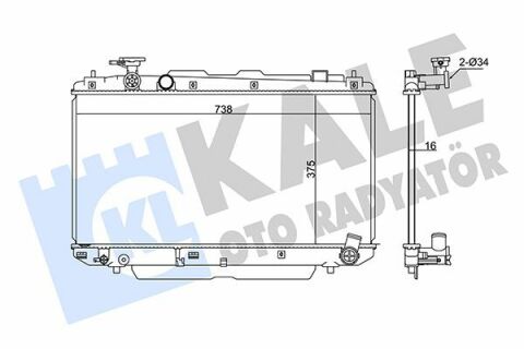 KALE TOYOTA Радиатор охлаждения Rav 4 II 2.0 00-