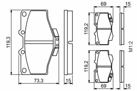 Тормозные колодки (передние) Toyota Land Cruiser 90 96-02/VW Taro 2.4D 89-97