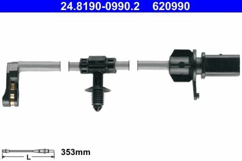 Датчик зносу гальмівних колодок (задніх) Audi A6/A7/E-tron/Q5 16- (L=353mm)