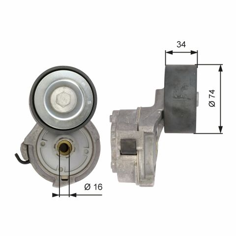 T38559 (7808-25559) Механізм натягу ременя GATES EXTRA SERVICE MV TENS T38559 (7808-25559) Механізм натягу ременя GATES EXTRA SERVICE MV TENS