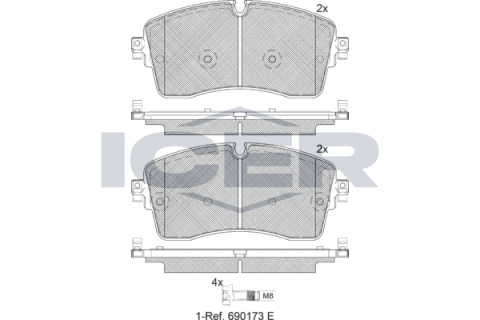 Колодки гальмівні (передні) Land Rover Discovery 14-/Range Rover 11-