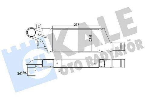 KALE OPEL Интеркулер Combo Tour,Corsa C 1.7DI 00-