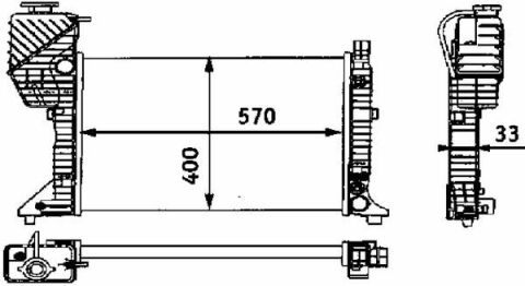 Радиатор охлаждения MB Sprinter 2.3D 95-00 (-AC)