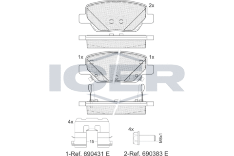 Колодки гальмівні (задні) Fiat Tipo/Egea 15-
