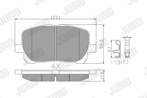 JURID TOYOTA Тормозные колодки передн. Avensis Verso 01-